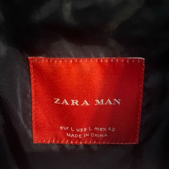 Zara Men’s Bomber Track Jacket EUC Size Large - Picture 3 of 7